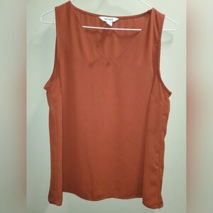 Nine West Rust Sleeveless V-Neck Top